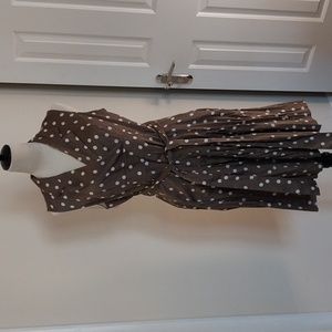 Vintage Y2K Tommy Hilfiger Brown Polka Dot Midi Dress